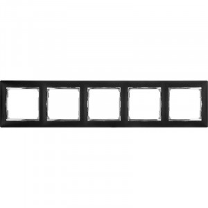 VALENA Рамка 5 постов горизонтальная ноктюрн/серебро 770395