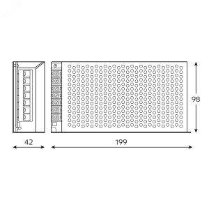 Блок питания для светодиодной ленты 150 Вт AC 176-264В Uвых 12В IP20 199х98х42мм Basic BT506