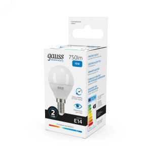 Лампа Elementary Шар 10W 750lm 6500K Е14 LED 1/10/100 53130