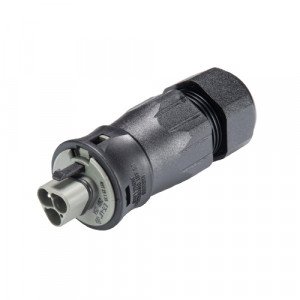 Вилочный разъем на кабель RST25I3S S1 ZR3SV BG03, Вилочный разъем на кабель диаметром 13-18 мм, 3 полюса, тип фиксации провода: винтовой,номинальные характеристики: 250/400V, 25A, цвет корпуса: черный, цвет контактной вставки: серый, серия RST Classic