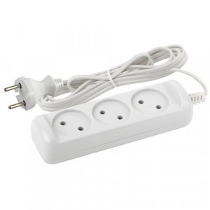 Удлинитель 3х5м без заземл. 6А IP20 UX-3-5m 1.3кВт ШВВП 2х0.75 Б0035749