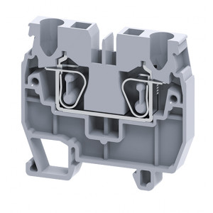 Проходная клемма (MINI) CXM2.5, Проходная клемма, MINI, верхний подвод кабеля, 2 точки подключения, тип фиксации провода: пружинный, номинальное сечение: 2,5 мм кв., 24A, 1000V, ширина: 5 мм, цвет: серый, тип монтажа: DIN15