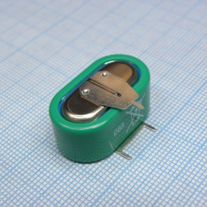 NIH2V150SLF, Аккумулятор никель-металл-гидридный (Ni-Mh) с выводами, 2.4В 150мАч, 3 вывода горизонтальн. (Vendor code: 55615 602 059)