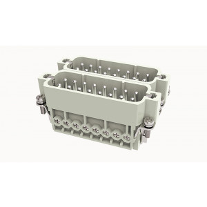 Вилочная контактная вставка DA-032-M, Вилочная контактная вставка, винтовая фиксация, 32 полюса + PE, типоразмер 32A, 250V, 16A, сечение обслуживаемых проводников 0,75-2,5 мм кв, тип покрытия контактов: серебро