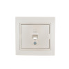 Розетка компьютерная 1-м СП Mira RJ45 16А IP20 со вставкой жемчуж./бел. перламутр. 701-3030-139