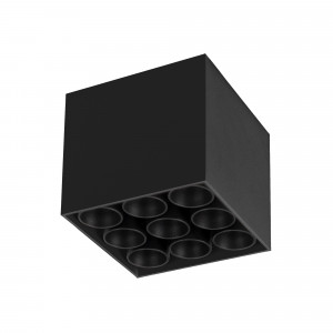 Светильник SP-ORIENT-SURFACE-TC-S95x95-20W Warm3000 (BK, 30 deg, 230V) 031866, Накладной интерьерный светильник. Мощность 20 Вт, св. поток 1431 лм, 68 лм/Вт, теплый 3000 K, CRI>98, угол 30°, напряжение питания 230 В. Черный квадратный корпус из алюминия, степень защиты IP20. Размер: длина 95 мм, ширина 95 мм, высота 85 мм. Монтаж на