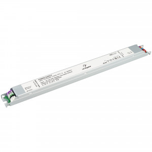 Блок питания ARV-UH24080-LONG-PFC-A (24V, 3.4A, 80W) 028359(1), Источник напряжения с гальванической развязкой для светодиодных изделий. Входное напряжение 120-240 VAC. Выходные параметры: 24 В, 3.4 А, 80 Вт. Встроенный PFC >0.95. Негерметичный алюминиевый корпус IP 20. Габаритные размеры длина 378 мм, ширина 30 мм, в