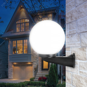 НБУ 01-60-251 Светильник садово-парковый шар опал с настенным крепежом D250mm Е27 (1/30) Б0048075