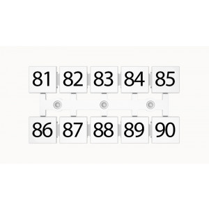 Маркировка (полоска) ZT12-10P-19-15Z(H), Кассета с маркировочными шильдиками, для клемм сечением 16 мм.кв., верхняя, 5x2 шильдиков, нанесенные символы: 81...90, с вертикальным расположением, размер шильдика: 11 x 10,8 мм, цвет: белый