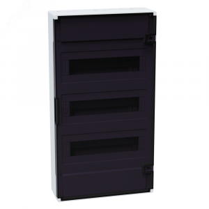 Щит распределительный навесной с пластиковой черной прозрачной дверцей на 36 модулей, OptiBox Pro 36-NKR-IP40 379803