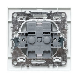 Розетка 1-м СП Минск 16А IP20 с заземл. защ. шторки бел. Basic ERR16-028-100