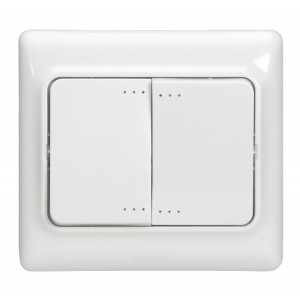 Двойной выключатель с подсветкой 10AX Белый 782103