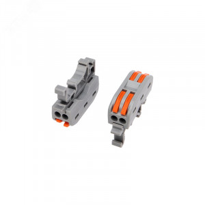 Клемма СМК 222-422D проходная 2-полюсная, с креплением на DIN-рейку (0,08-4 мм2) серая  07-5239