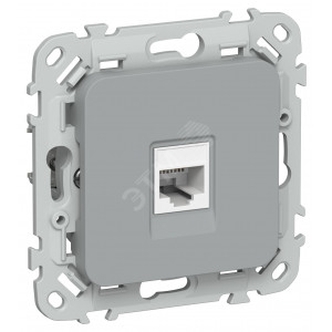 FLITE Розетка компьютерная RJ45 категория 5Е UTP РК5е-1-0-ФлС серый IEK FI-K12-1-K03