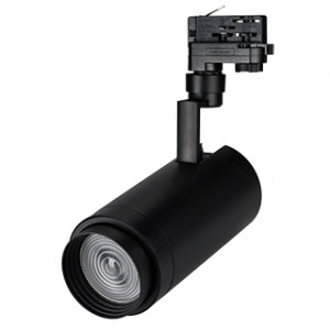 Светильник LGD-ZEUS-4TR-R100-30W Cool SP7500-Fish (BK, 20-60 deg, 230V) 032453, Светильник подвесной для треков/шин 4 провода для продуктов. Мощность 30 Вт, св. поток 2402 лм, 80 лм/Вт, специальный холодный 7500 K для рыбы и морепродуктов, изменяемый угол 20-60°, напряжение питания 230 В. Черный корпус из алюминия, материал линзы PC
