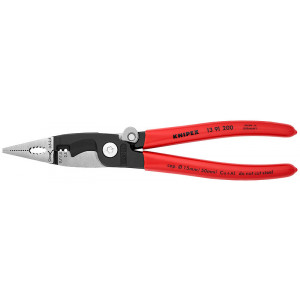 Инструмент для снятия изоляции KN-1391200, Многофункциональный инструмент для захвата и удержания, резки кабеля, снятия  изоляции, обжима гильз и наконечников, с пластмассовыми рукоятками, длина 200мм