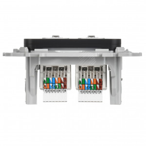 FLITE Розетка 2-местная компьютерная RJ45 категория 6 UTP РК6-2-0-ФлЧ черный IEK FI-K22-2-K02
