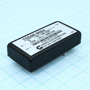 TDD05-05S4, Преобразователь DC/DC, 5Вт, Uвх=9 - 36В, Uвых=5В/1А, изоляция 1500В DC, 25.4х50.8х12мм, -25..+60C