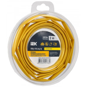 Трубка термоусадочная ТТУ нг-LS 6/3 желт. (уп.2м) UDR12-006-003-002-K05-T