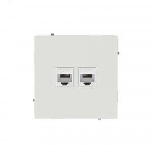 Компьютерная розетка RJ-45 без шторки, кат.5е двойная, KANT, белый песок 7010664