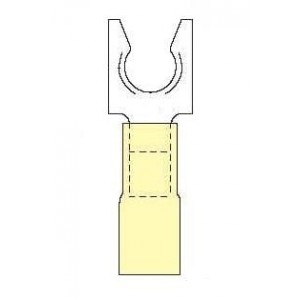 MH10-14FLK, Клеммы Locking Fork -YLW 12-10 AWG Size 1/4