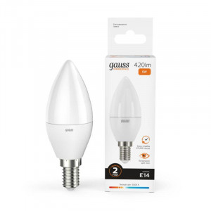 Лампа светодиодная Elementary 6Вт свеча 3000К тепл. бел. E14 420лм 33116