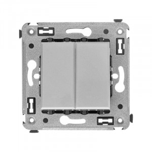 Кнопка двухклавишная в стену, "Avanti", "Закаленная сталь" 4404154