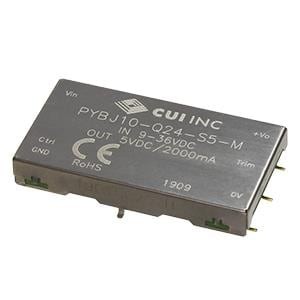 PYBJ10-Q24-S12-M, Преобразователи постоянного тока в постоянный с изоляцией dc-dc isolated, 10 W, 9 36 Vdc input, 12 Vdc, 0.833 A, single regulated output, SMT, w/ case