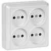 Розетка 4-м ОП Октава 10А IP20 без заземл. бел. ERO40-K01-10-DC