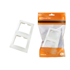 Рамка 2-х постовая вертикальная белая "Таймыр" SQ1814-0025