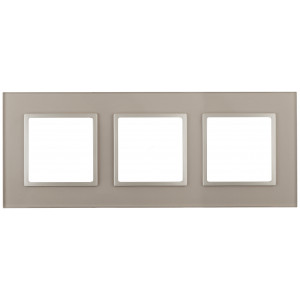 14-5103-04 Рамка на 3 поста, стекло, Elegance, шампань+шамп (5/25/900) Б0034509