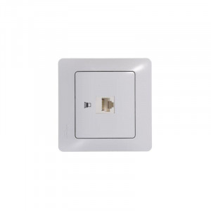 Розетка компьютерная 1-м СП Glossa RJ45 кат.5E механизм бел. SE GSL000181K