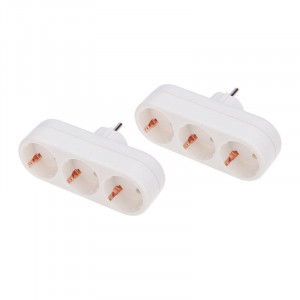 Разветвитель 3-м с заземл. 16А IP20 линейный бел. (уп.2шт) 11-1079-2