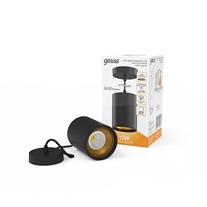 LED светильник накладной (подвесной) 12W (черный/золото) 3000K 79*100мм 1/20 HD037