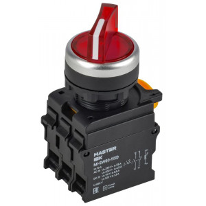 Переключатель с подсв. 2 полож. 1NO+1NC красный MASTER IEK MI-SW60-11XD-3-14-2-K04