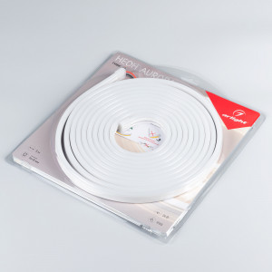 Лента герметичная AURORA-PS-A120-16x8mm 24V Day4000 (10 W/m, IP65, 2835, 5m) 036686, Гибкий неон AURORA в силиконовой оболочке. Светодиоды SMD2835, 120 шт-м, цвет ДНЕВНОЙ БЕЛЫЙ 4000К. Сечение 16х8 мм, горизонтальный (боковой) изгиб, IP65, шаг резки 8.33 мм, мощность 10 Вт-м, напряжение питания DC 24V. Укомплектован заглушками и 30см прово