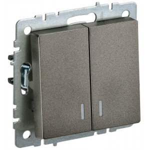 Выключатель 2-кл. СП BRITE ВС10-2-1-БрТБ 10А с инд. бронза BR-V20-1-10-K45