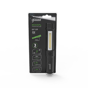 Фонарь ручной модель GFL109 4W 200lm 3xAAA LED 1/12/72 GF109