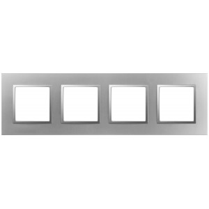 Рамка для розеток и выключателей Elegance 14-5014-03 Classic, на 4 поста, алюминий Б0060588
