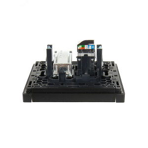 FORTE&PIANO Розетка двойная TV+RJ45 кат.5E FP136 черный IEK FP-AK20-1-K02