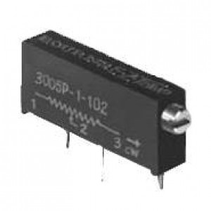 3005P-1-101, Подстроечные резисторы - сквозное отверстие 100 OHMS 3/4inch Rectangular Cermet