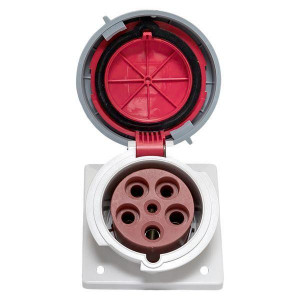 Розетка стационарная внутренняя угловая 4252 3Р+РЕ+N 32А 380В IP67 PROxima ps-4252-32-380