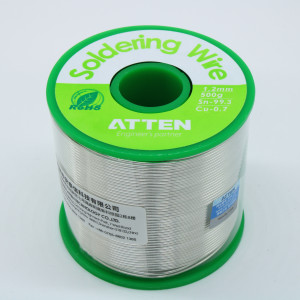 TS-99.3A2500 Sn99.3 Cu0.7 1.2мм 500г 2.2, Бессвинцовый трехканальный трубчатый припой с флюсом 2.2% ROL0, температура плавления 217-220°С