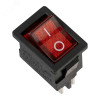 Выключатель клавишный 250V 6А (4с) ON-OFF красный с подсветкой Mini (RWB-207, SC-768) Индивидуальная упаковка 1 шт 36-2190-1
