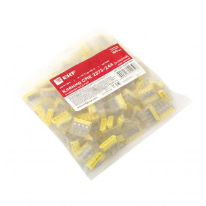 Клемма строительно-монтажная СМК 2273-244 4-проводная 0.5-2.5кв.мм с пастой (уп.100шт) PROxima plc-smk-2273-244