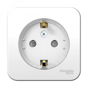 Розетка 1-м ОП Blanca 16А IP20 250В с заземл. защ. шторки с изолир. пластиной (компакт) бел. SE BLNRA111111