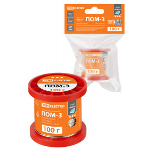 Припой ПОМ-3, проволока, ГОСТ 21931-76, 1 мм, 100 г, катушка, инд. упак., "Алмаз" SQ1025-1814