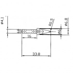 N4-1, Жало паяльное многослойное долговечное для станций ZD981, ZD982, ZD987, заостренный конус 1,0мм