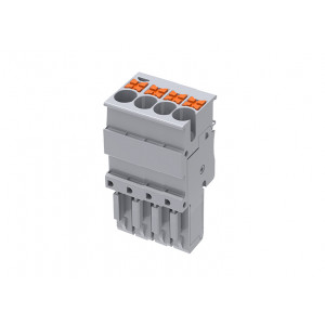 Разъем для клемм TPP2.5-4-GY, Разъем штекерный с push-in зажимом, для клемм TP2.5-2…, 4 полюса, цвет: серый