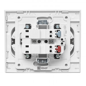 Розетка 2-м СП Стокгольм 16А IP20 с заземл. защ. шторки бел. PROxima EXR16-128-10